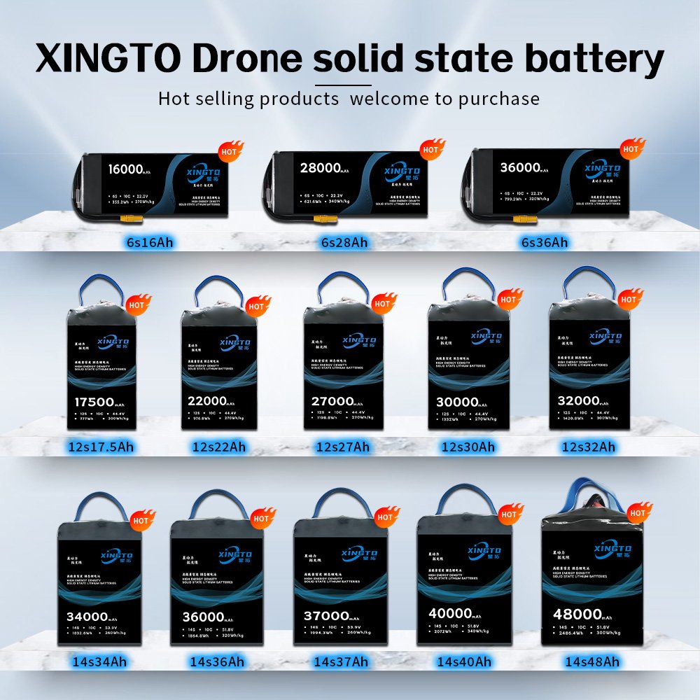 Factory Wholesale XINGTO 6S 36000mAh 22.2V 330Wh/kg 10C Lithium Ion Battery For Drone/UAV