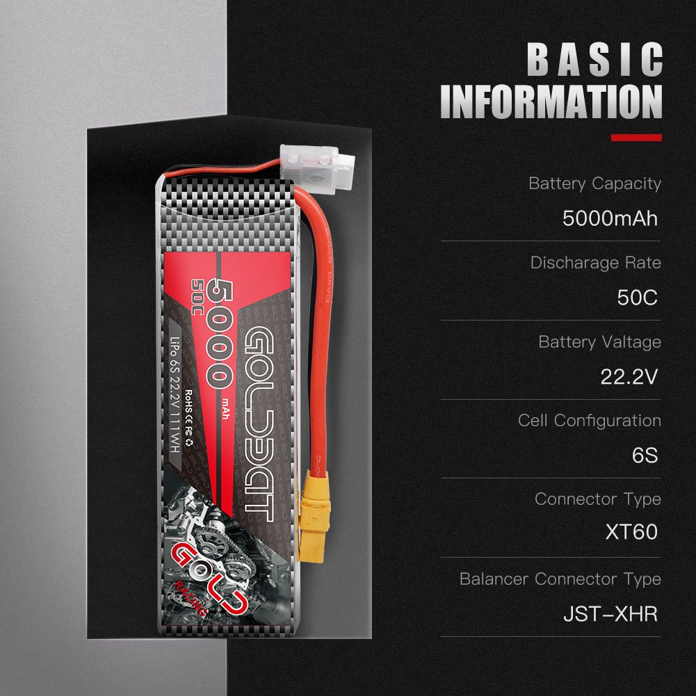 5000mah lipo 50C Li-polymer high c rate RC Battery 3S 6S LiPo 111wh