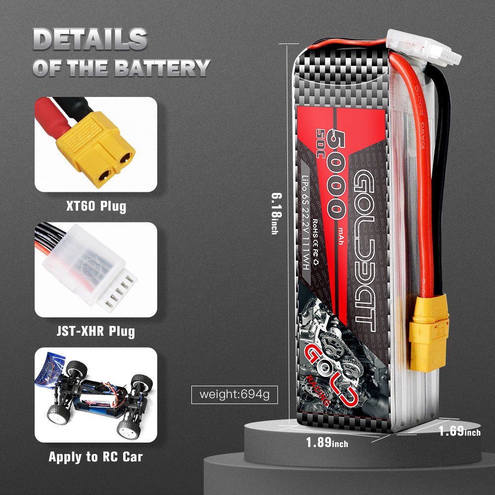 5000mah lipo 50C Li-polymer high c rate RC Battery 3S 6S LiPo 111wh