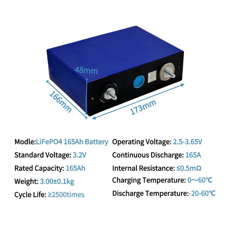 High Performance Grade-A 3.2V Lithium Ion Battery Packs Accessory Lifepo4 LFP 165Ah Cell for Electric Forklifts UL Certified
