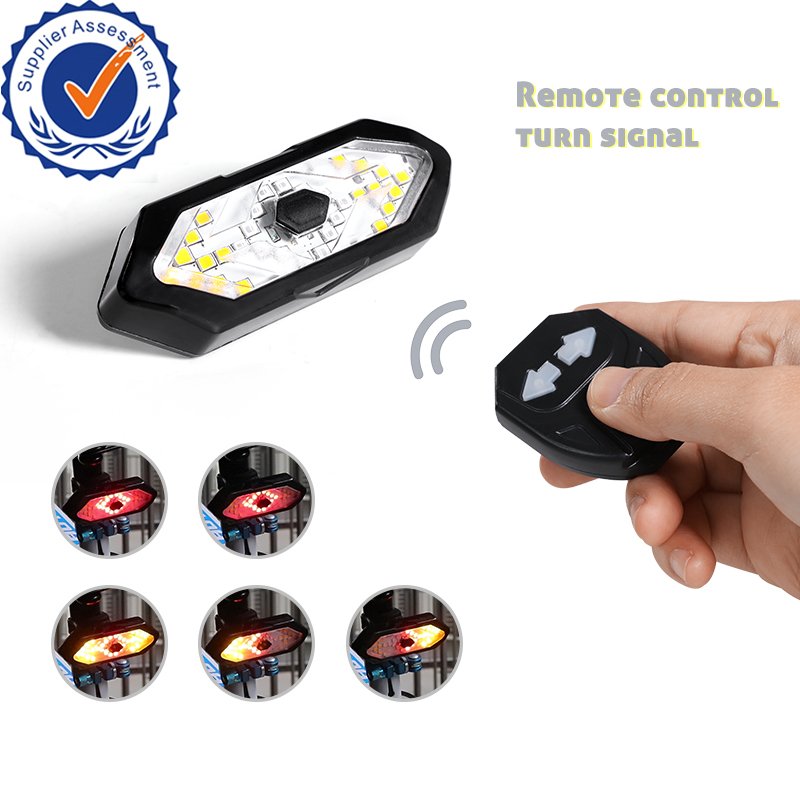 Superbsail Turn Signals Bicycle Tail Light Wireless Remote Control USB Bike Rear Light Taillight with Bike Horn Bike Accessories