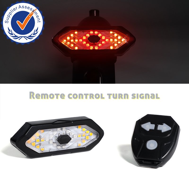 Superbsail Turn Signals Bicycle Tail Light Wireless Remote Control USB Bike Rear Light Taillight with Bike Horn Bike Accessories