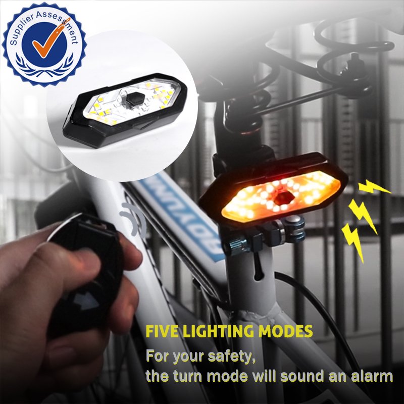 Superbsail Turn Signals Bicycle Tail Light Wireless Remote Control USB Bike Rear Light Taillight with Bike Horn Bike Accessories