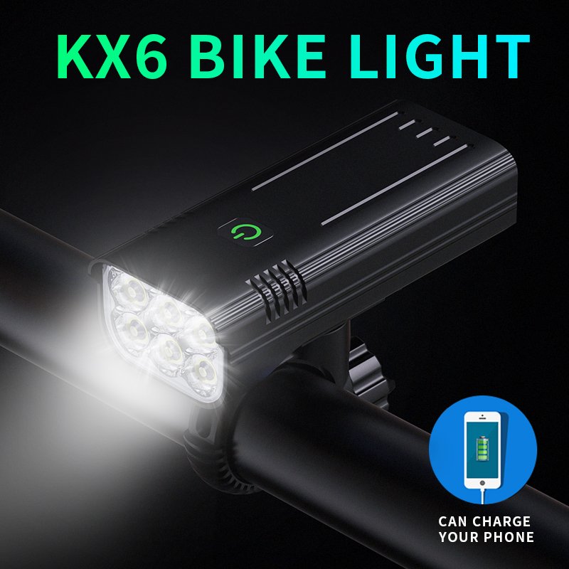 KX6 Bicycle LED Light High Bright Night Bike Light USB Charging Outdoor Sports Mountain Bike Accessories