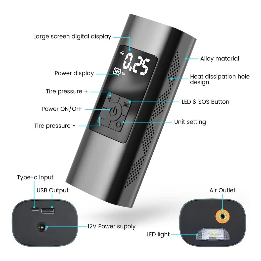 Professional 12v Compressor Inflator Car Accessories are Available Tyre Digital Screen Inflator Electric Air Car Tire Inflators