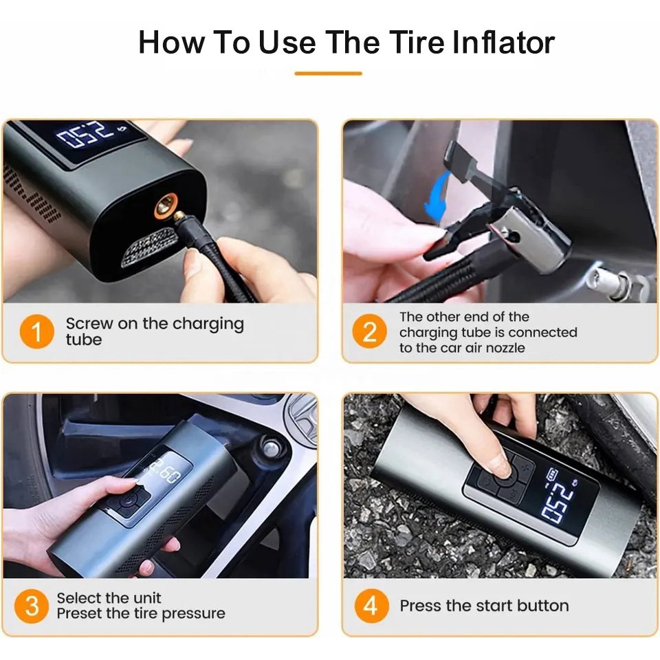 Professional 12v Compressor Inflator Car Accessories are Available Tyre Digital Screen Inflator Electric Air Car Tire Inflators