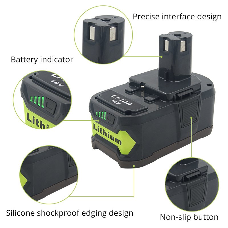Applicable to RYOB 18V battery RYOB P102 P108 hand drill lithium battery power tool accessories