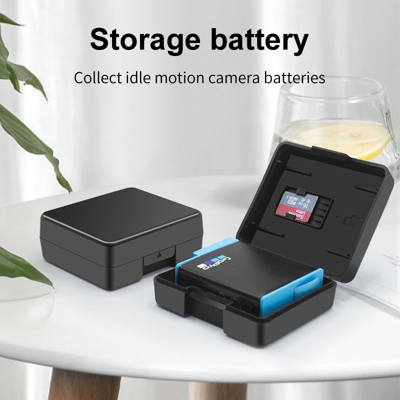 JUNNX Sports Camera Accessories Plastic Battery Charger Storage Case Box Cover for Gopro Hero 10 9 8 7 6 5 4 3 Black