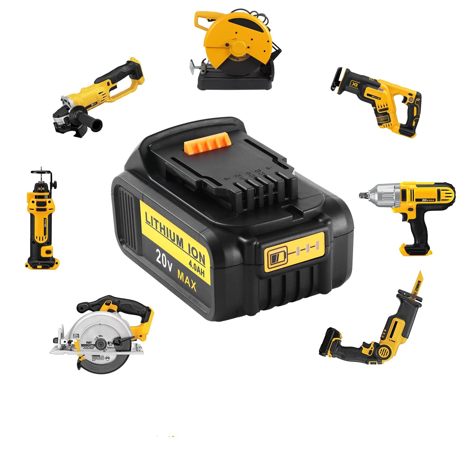 Korea KC Certified 20V 6Ah Lithium ion Rechargeable Replacement Battery Pack For Cordless Power Tool For DCB200 6.0A