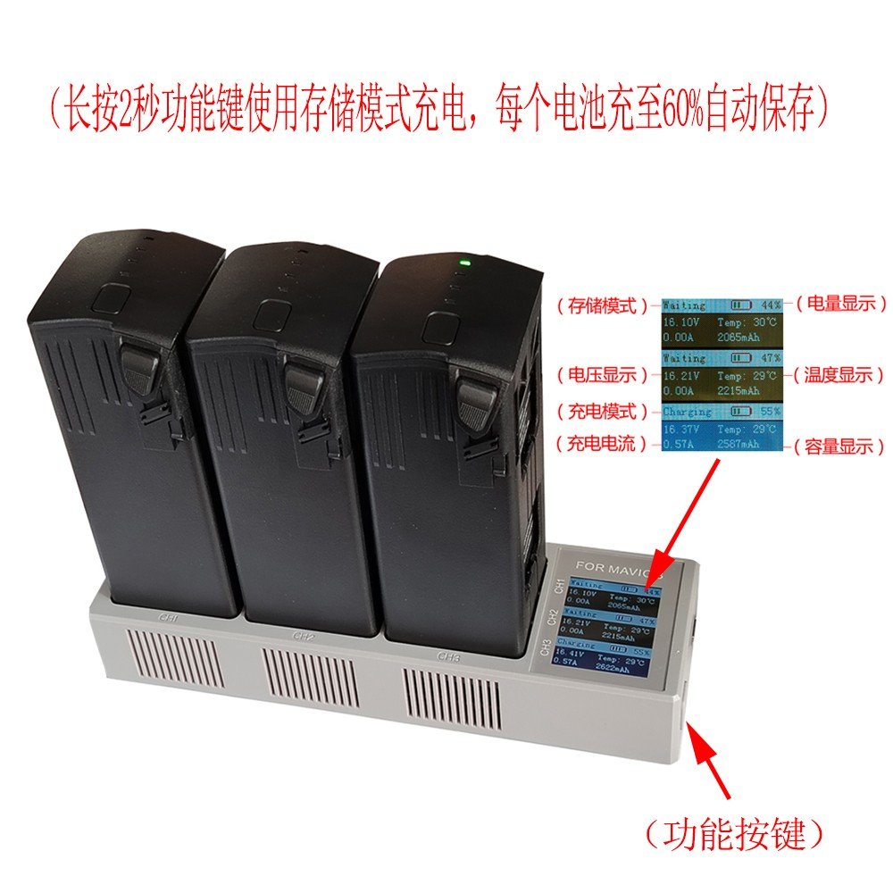 Limi JH-MAVIC3-LCD Toy Factory Model Accessories Power Charger Adapter Mavic 3 Charging Hub for Drone Battery