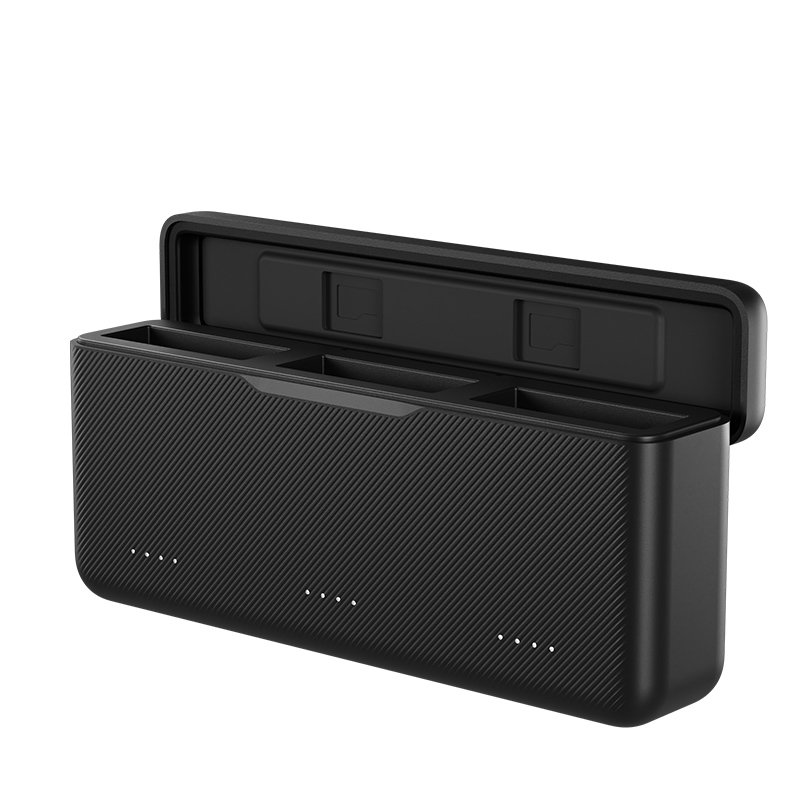 TELESIN camera accessories for dji osmo action 3/4 portable with power indicator light three-slot battery charging storage box