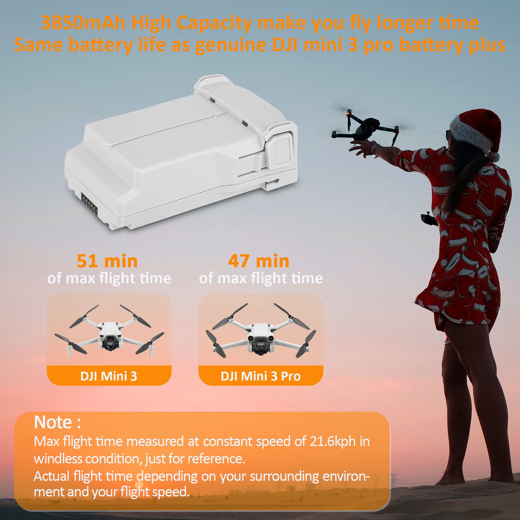 3850mAh Battery for Mini 3 Battery Compatible For mini 3 Pro / mini 4 Pro Drone Battery Accessories