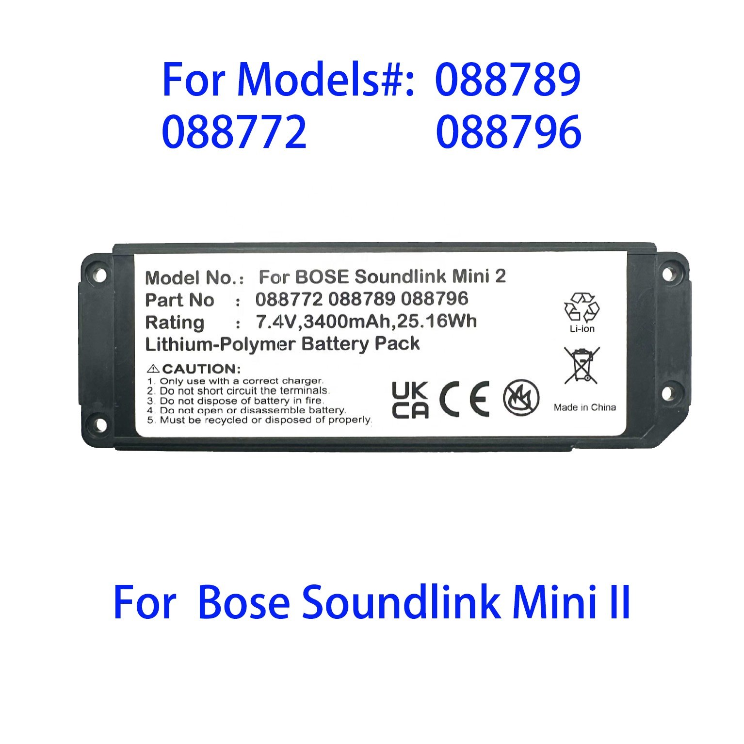 Audio battery 088772 088789 088796 Battery For Bose soundlink Mini 2 audio Blue-tooth speaker 7.4V 3400mAh 25.16Wh