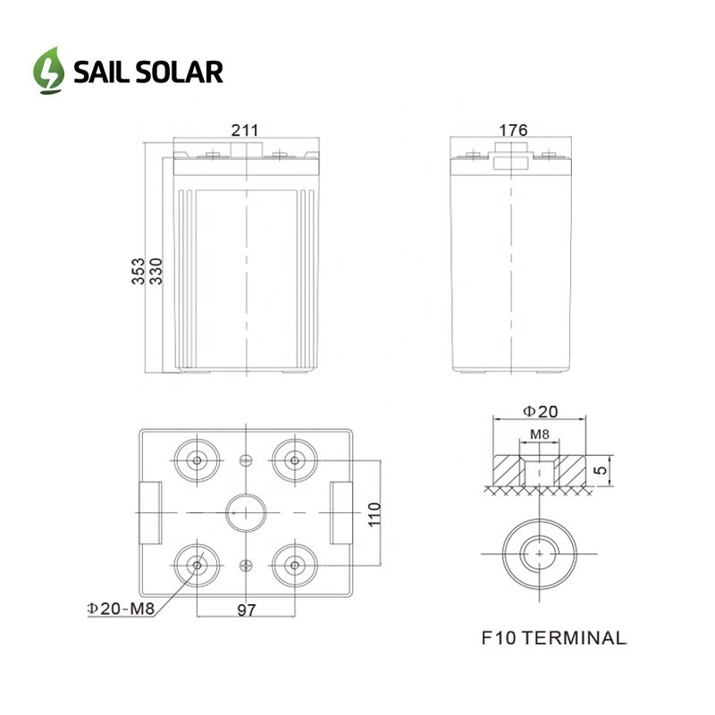 2v battery 100ah 2v lead acid battery for energy storage system