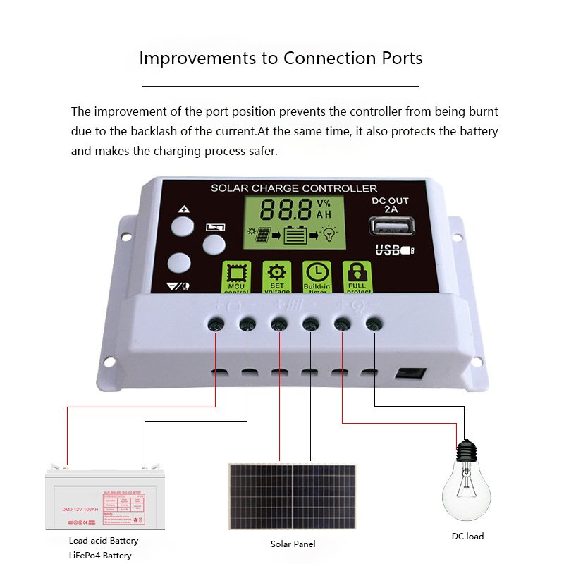 Wholesale Lithium Battery Seal Lead-acid Battery 12V 24V 10A PWM Solar Charge Controller