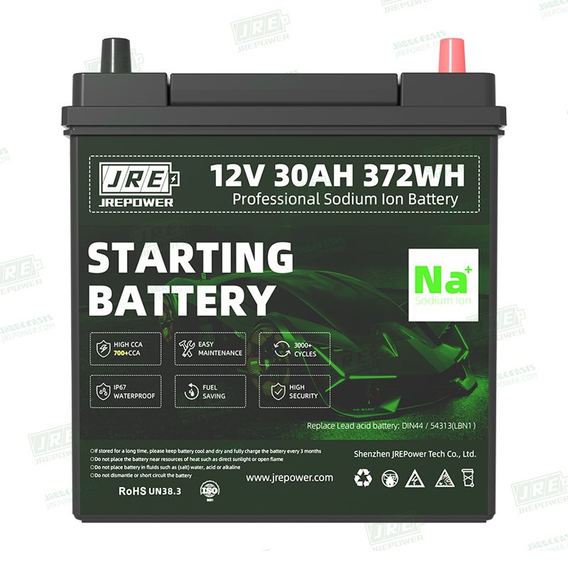Na+ 12.4V 30Ah 372Wh Sodium-ion cranking battery High 600CCA Sodium ion 12V Start battery to replace lead acid battery 42B20