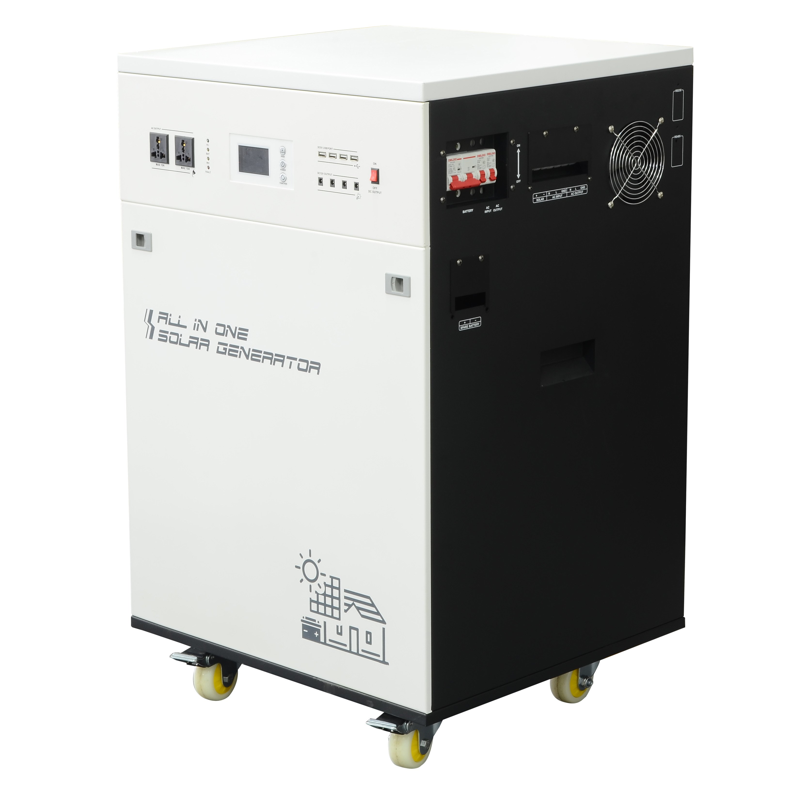 120VAC 230VAC 240VAC MPPT All In One 24VDC 1500W Portable Solar Power Battery Storage System