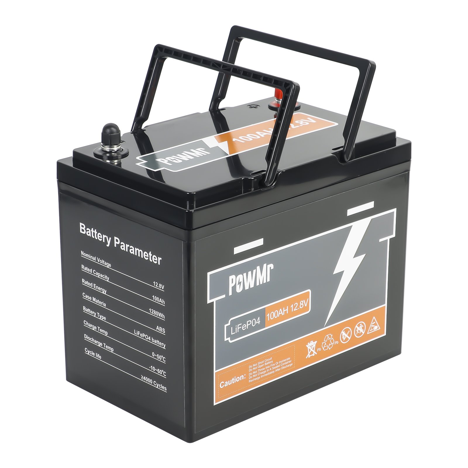 PowMr 100Ah 12.8V minisize LiFePO4 Battery Supports 4 in Series Energy Storage Lithium ion Battery