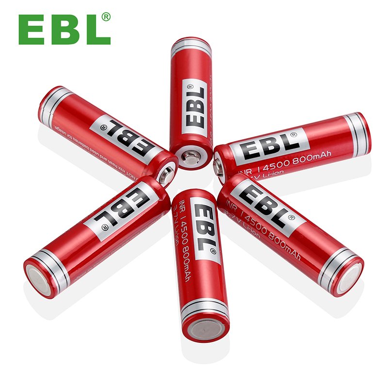 EBL Li-ion Battery 3.7 v 800mah 14500 Rechargeable Lithium Batteries