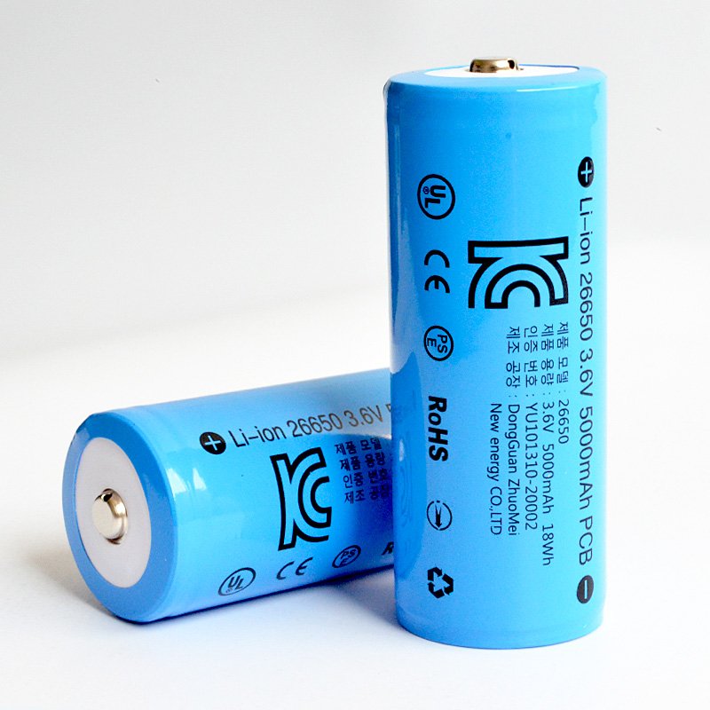 kc certificate 26650 battery 3.7v 5000mah rechargeable lithium ion batteries for Korea