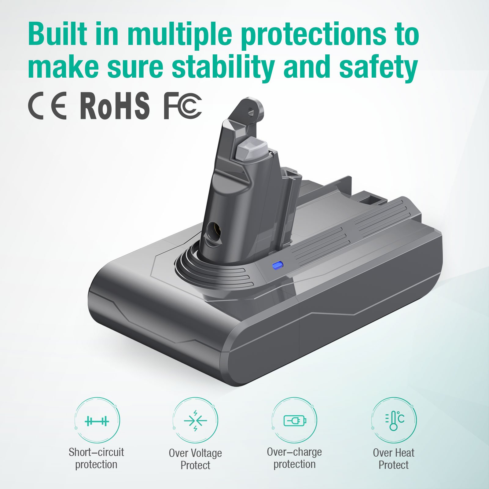 4500mah V6 21.6V Liion Battery Replacement Lithium ion Rechargeable Vacuum Cleaner Battery For Dyson Batteries v6