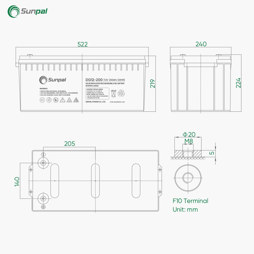 Ritar Gel Deep Cycle Lead Acid Batteries 12V 100Ah 200Ah 300Ah Energy Storage Battery
