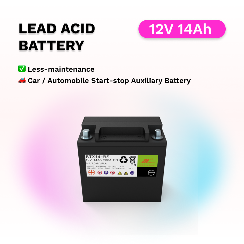 12V 14Ah lead acid battery OEM car maintenance-free start-stop standby auxiliary battery SUPOWER BTX14-BS