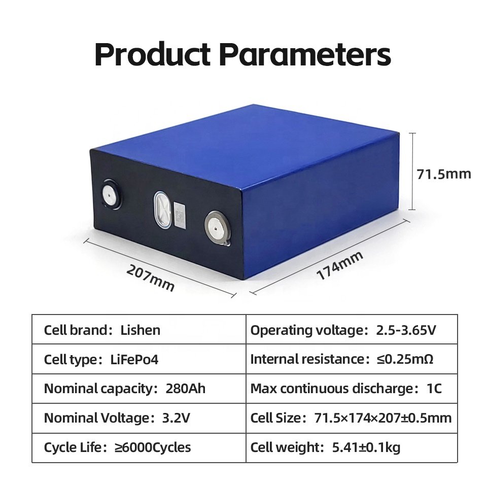 Prismatic Lishen 280 Ah Lifepo4 Battery Cell Lithium Ion Batteries Cell 3.2V 280Ah Lifepo4 Batteries Solar