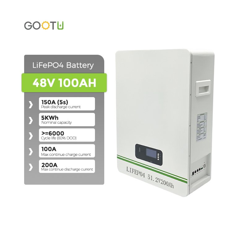 GOOTU DDP Service 48V Lifepo4 Cell Battery 100Ah 5KW 5120Wh Lithium Ion Batteries With BMS for Home Solar Energy System