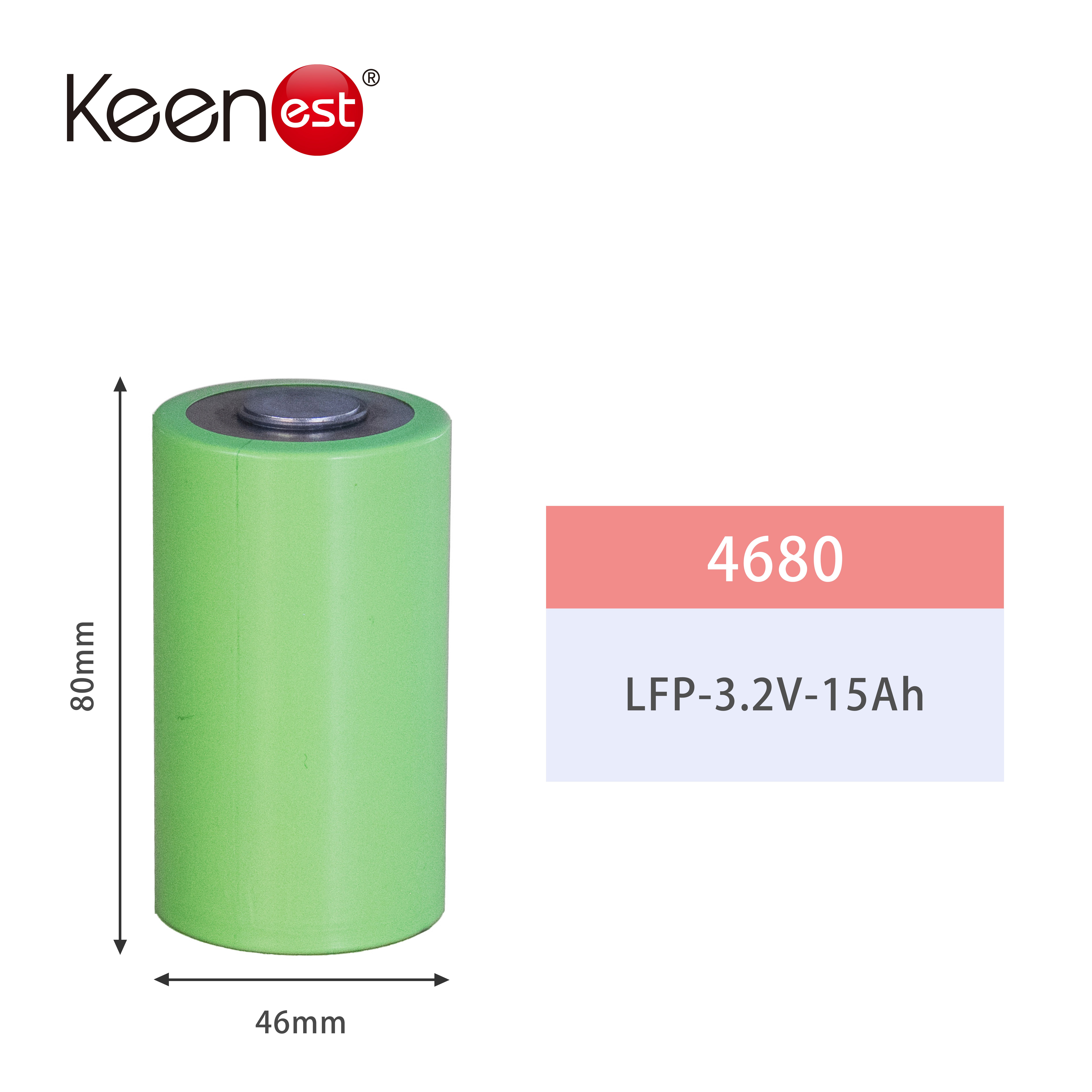 Keenest Energy Grade A lithium ion battery cells 4680 cell 3.2V 15Ah For Electric scooter, electric motorcycle