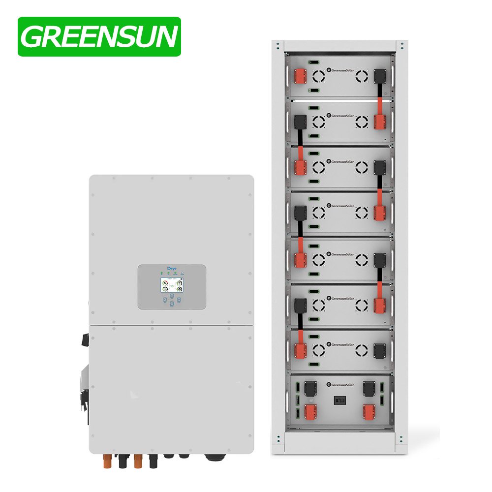 Deye three phase 380v hybrid solar BESS 50kw 40KW 30KW 25KW 20KW 15KW 10KW solar power system with HV lithium battery