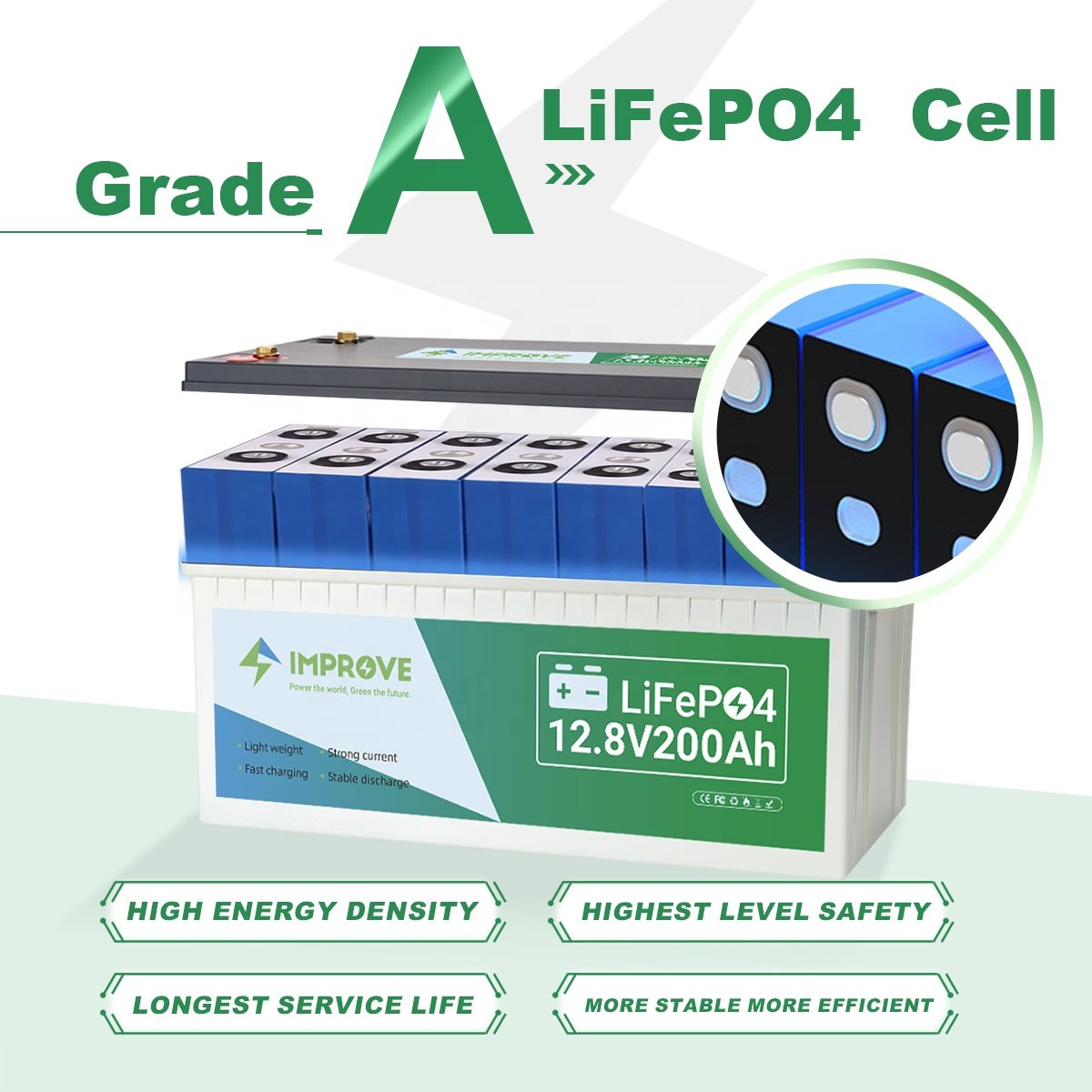 12v 200ah 48v energy storage solar lifepo4 lithium ion battery