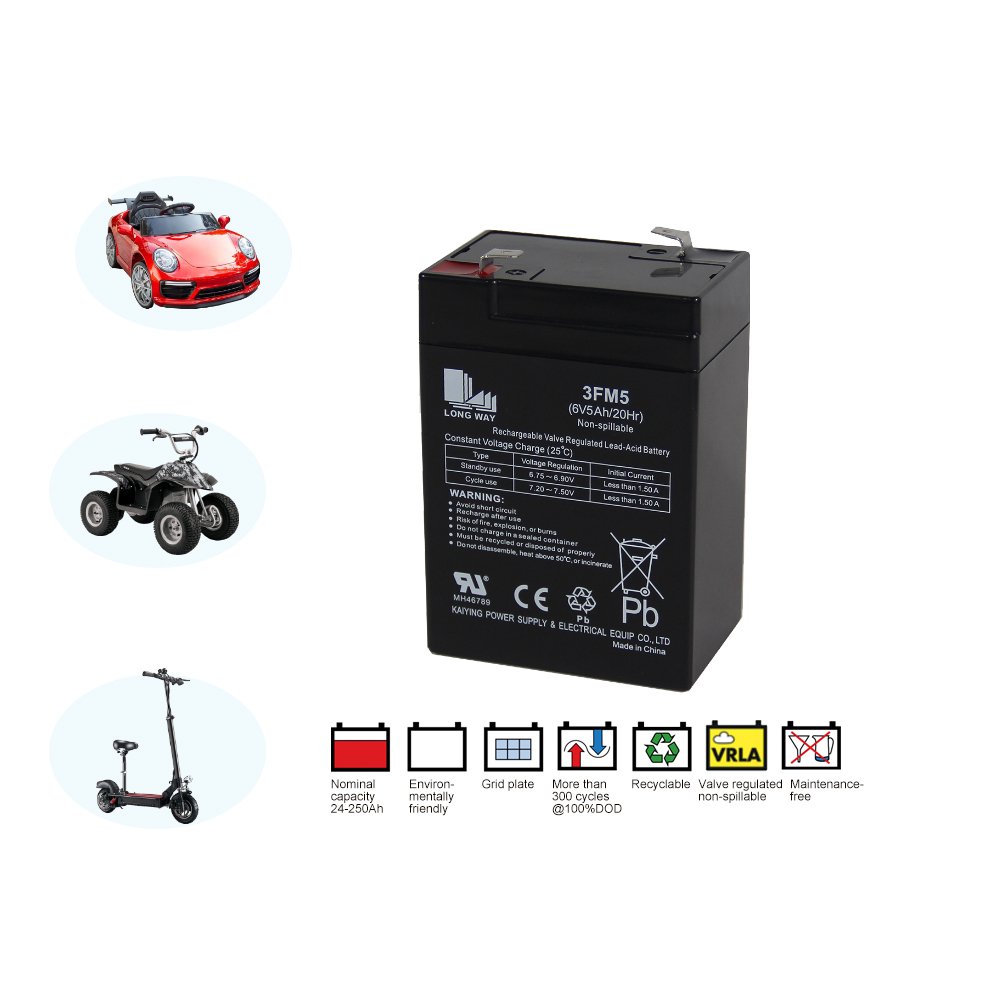 6V 5Ah AGM electrical toy cars, strollers and scooters VRLA batteries for OEM
