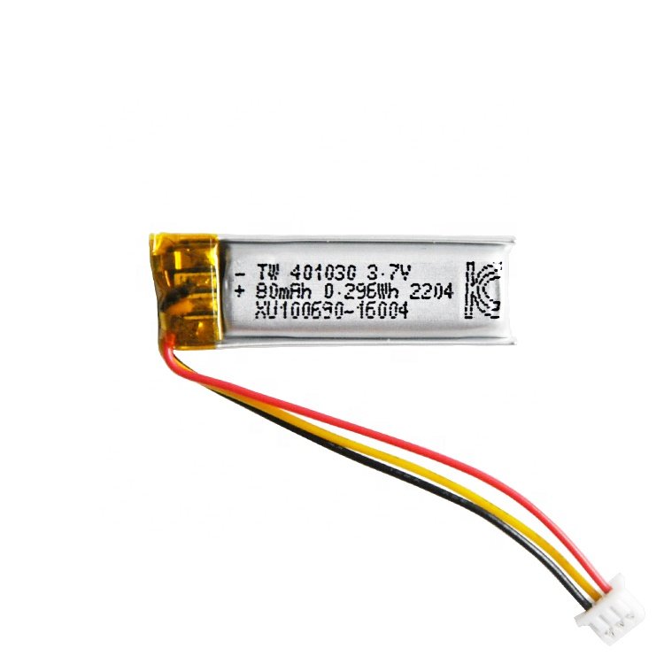 High Quality 401030 80mAh rechargeable batterie lithium ion polymer