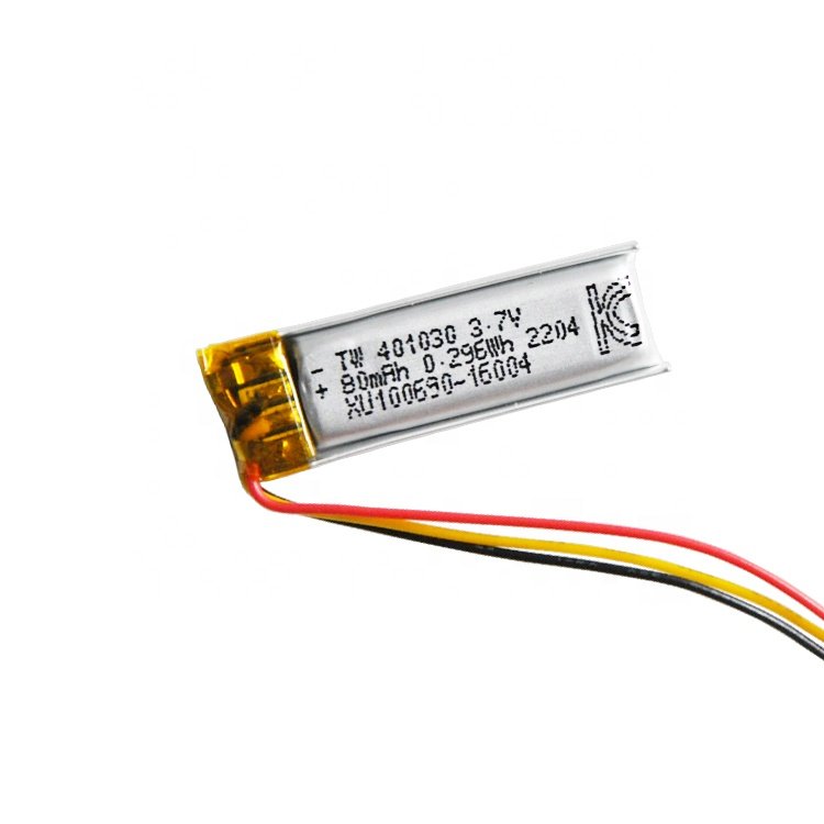 High Quality 401030 80mAh rechargeable batterie lithium ion polymer