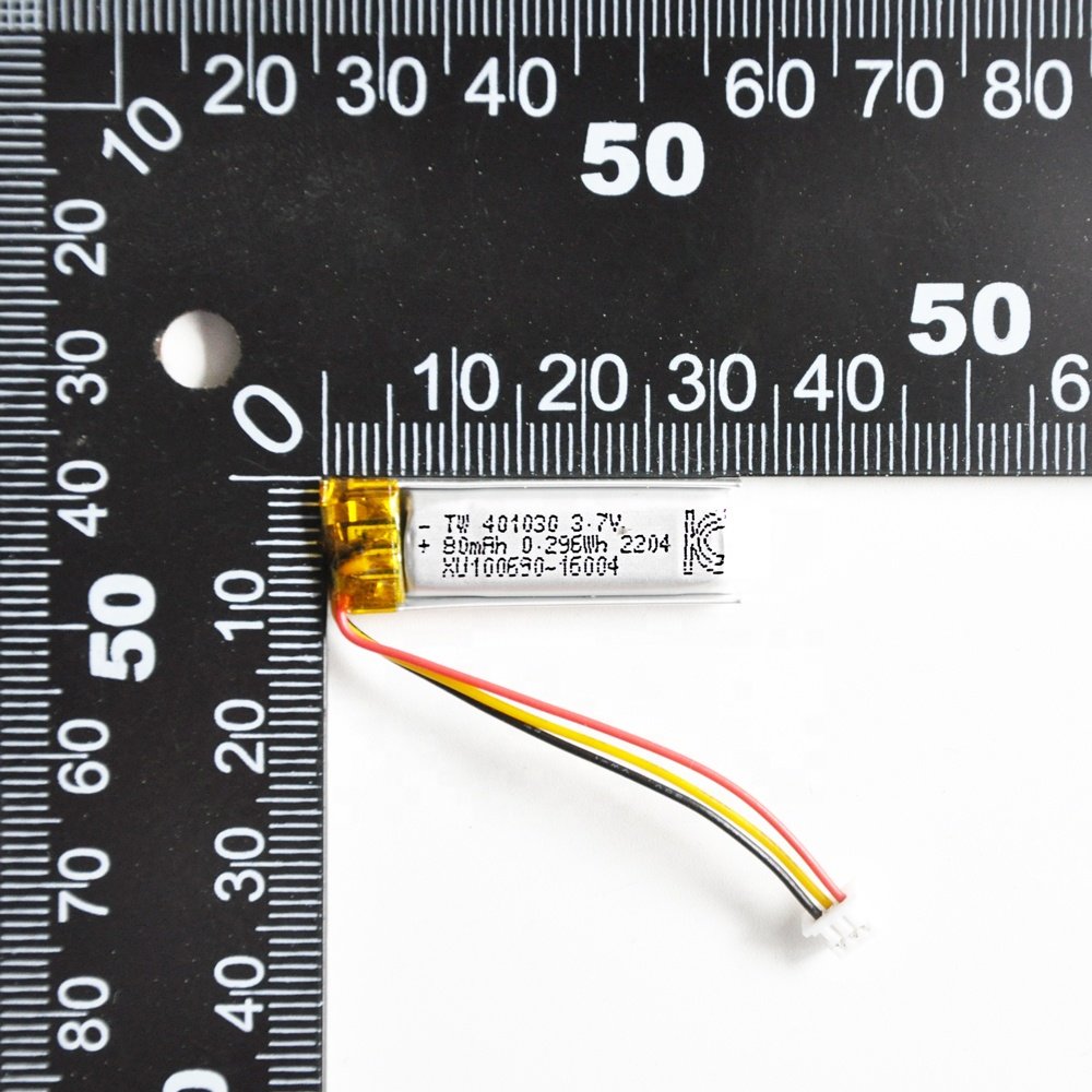 High Quality 401030 80mAh rechargeable batterie lithium ion polymer