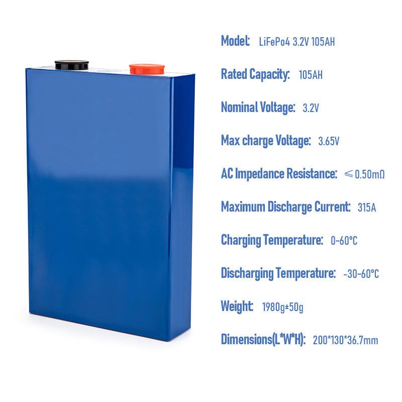 100% New brand EV e LF105 Lifepo4 Battery cell 3.2v 100ah 105ah solar lithium ion battery