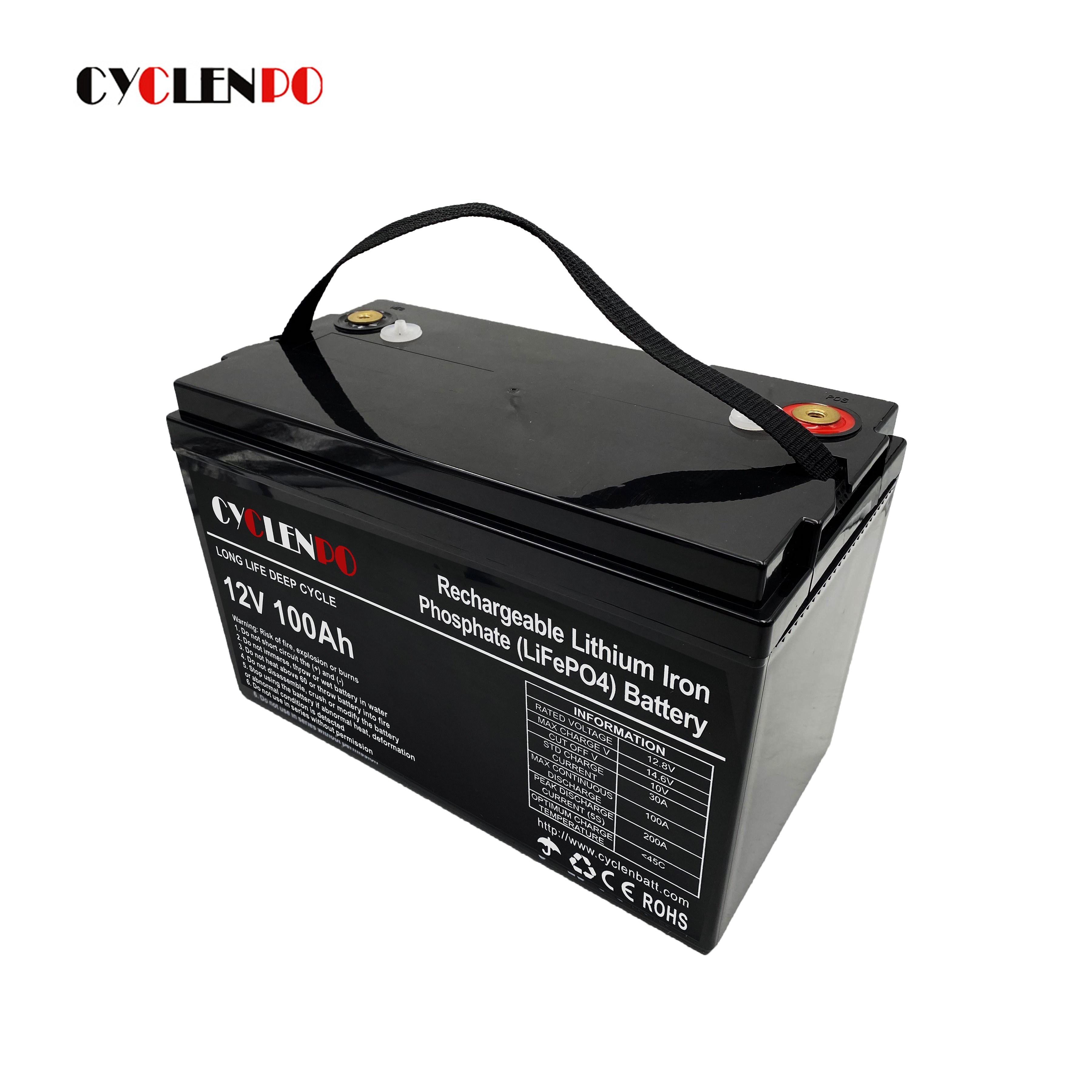 Deep cycle 12v 100ah lithium ion battery for solar energy storage