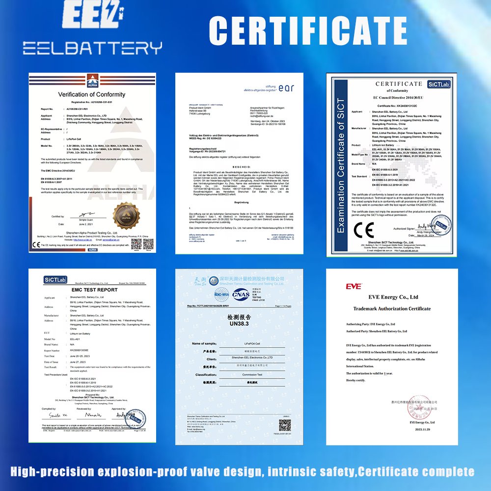 EEL 51.2V 10kwh 11kwh 15kwh Lifepo4 Battery pack 48V 100Ah 200Ah 280ah 300Ah LiFePO4 Battery 10000 times manyi for Solar System