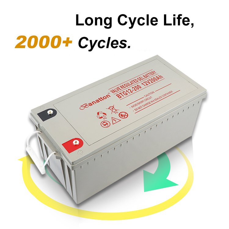 Banatton Factory Customized Oem Deep Cycle Energia Solar 12V 200Ah Lead Acid Gel Rechargeable Storage Battery Bateria Aki