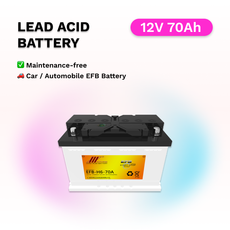 12V 70Ah lead acid battery OEM car maintenance-free EFB storage battery SUPOWER EFB-H6-70AA