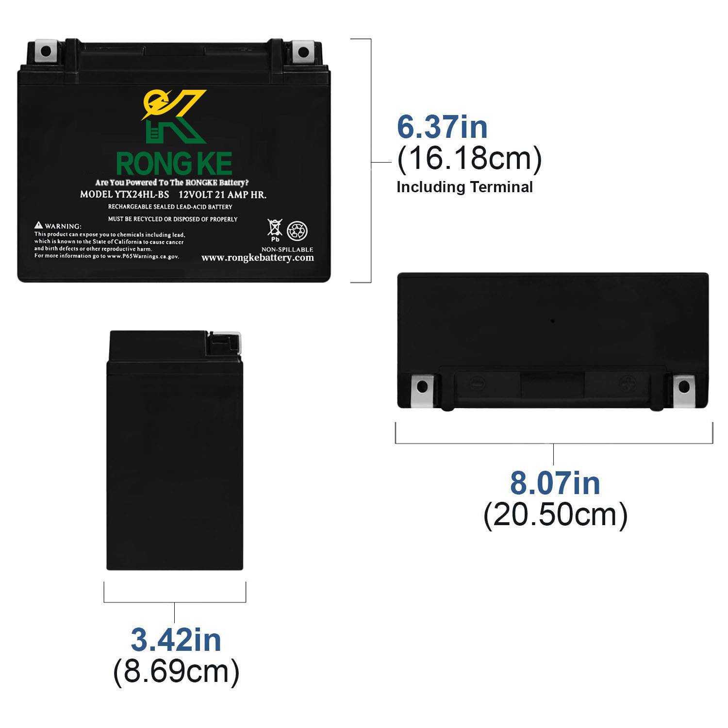 RONGKE New Production Electric Motorcycle 12v 24ah Lead-acid Batterynew Arrival Car Starting Lead Acid Battery