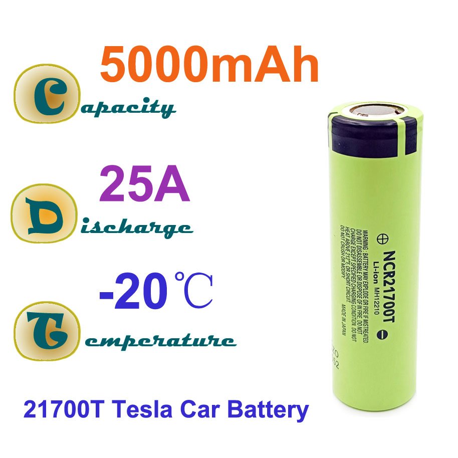 High Capacity Best 21700 Battery Cell 3.7v 5000mah NCR21700T Electric Bicycle Battery 21700T