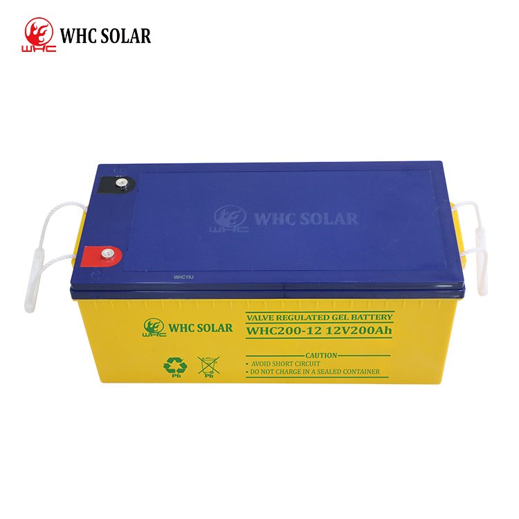 WHC 12v solar deep cycle batteries pure for solar system storage sealed AGM gel battery 100ah 200ah agm lead acid battery