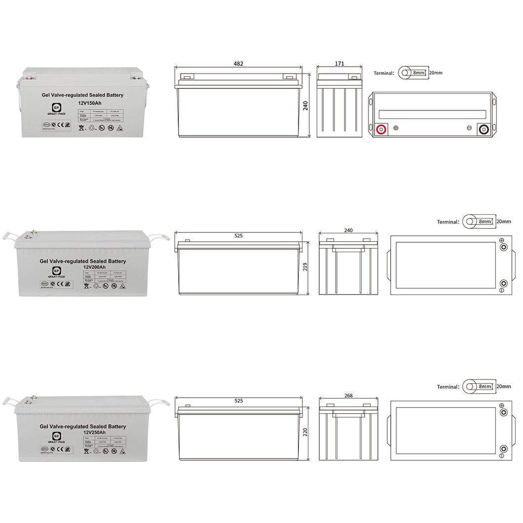 Gel Lead Batteries Energy Storage For Solar System Solar Battery 12v 100ah 12v 200ah Solar Battery 250ah Solar Battery