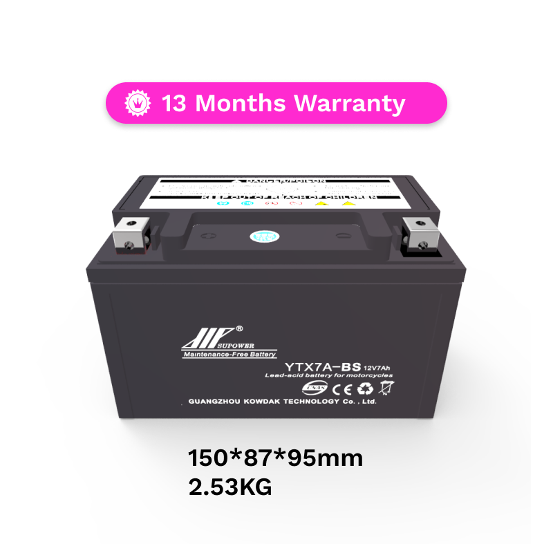 Sale! 12V 7Ah Motorcycle Maintenance-free Battery OEM Gel Battery SUPOWER YTX7A YTX7A-BS Factory In Stock