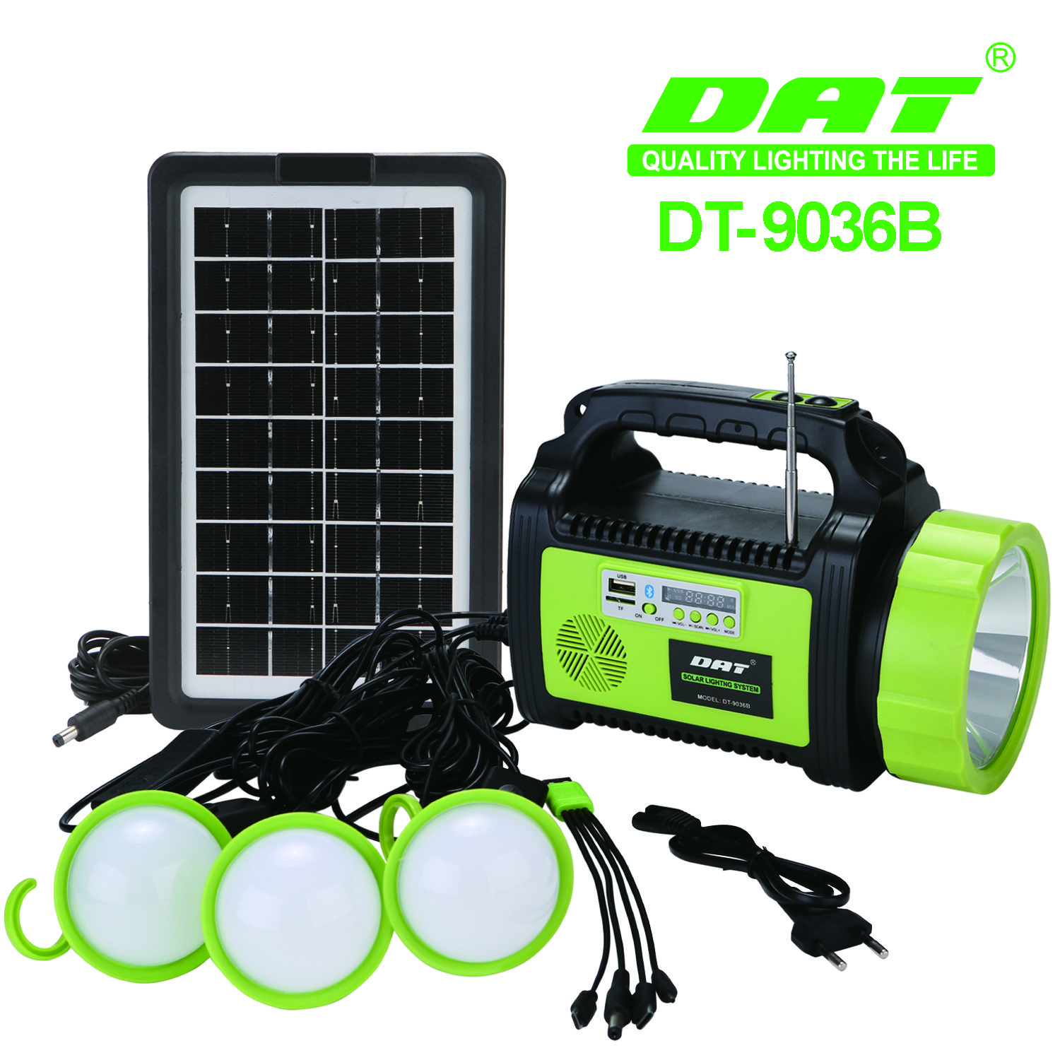 DT-9036 DAT solar lighting kits use for power shortage country and island country solar lighting system with light