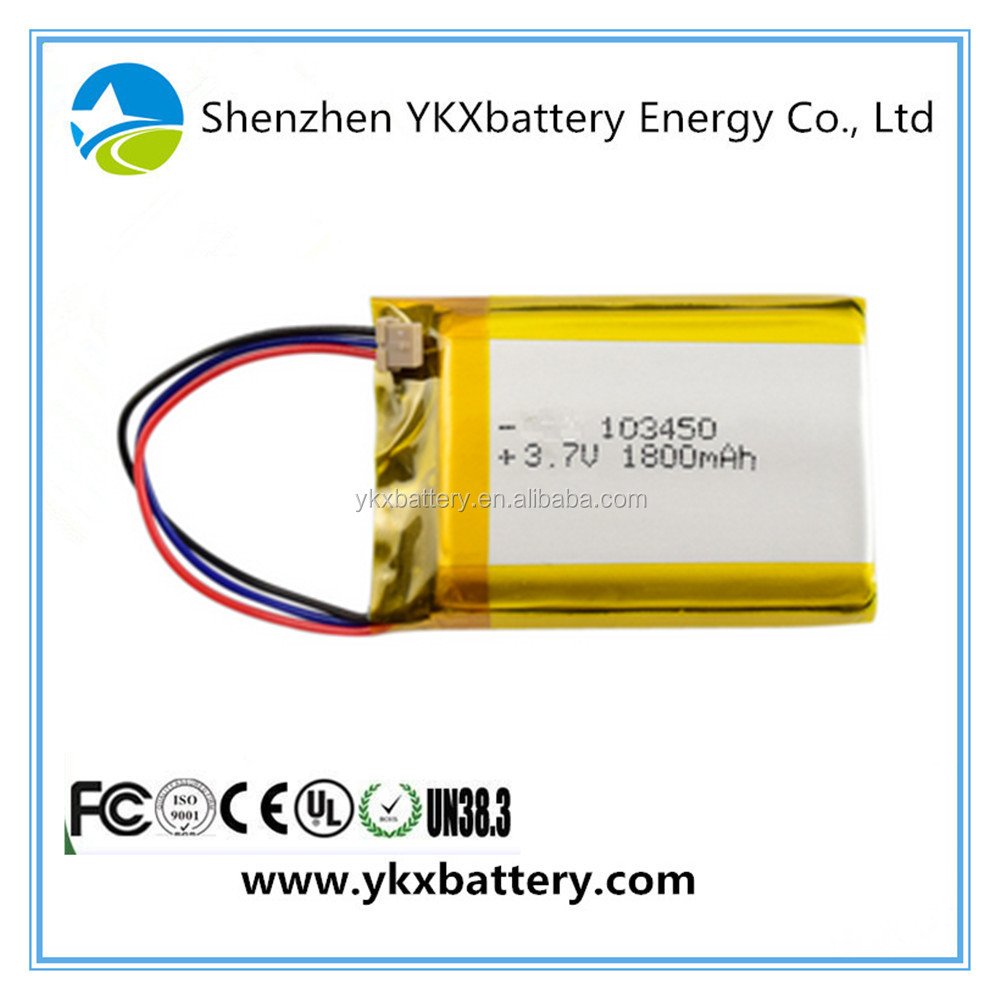 KC CB IEC62133 China Factory 3.7v rechargeable 103450-1800 mah lithium-ion li ion lithium polymer Battery