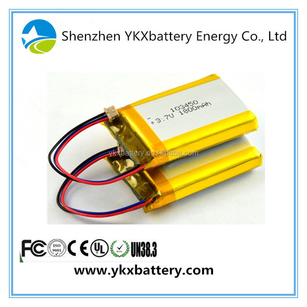 KC CB IEC62133 China Factory 3.7v rechargeable 103450-1800 mah lithium-ion li ion lithium polymer Battery