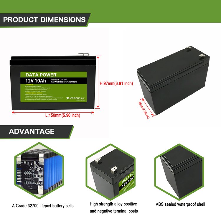 Deep Cycle Replace Lead Acid Battery LiFePO4 Lithium Iron Phosphate Battery Pack 12V 7Ah 8Ah 9Ah 10Ah